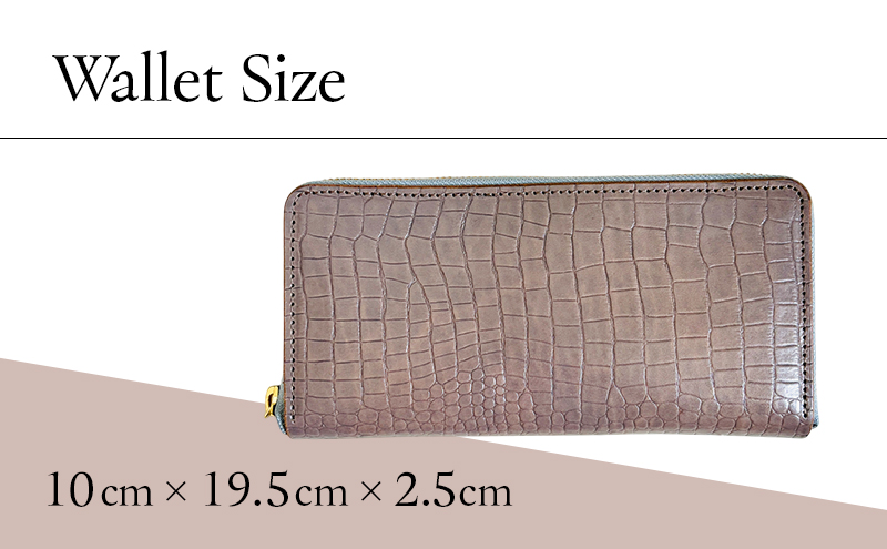 財布 大容量 ロングウォレット セメントグレークロコ 長財布 革 レザー 牛革 小銭入れ 札入れ ギフト 日用品 雑貨 日進市 愛知県