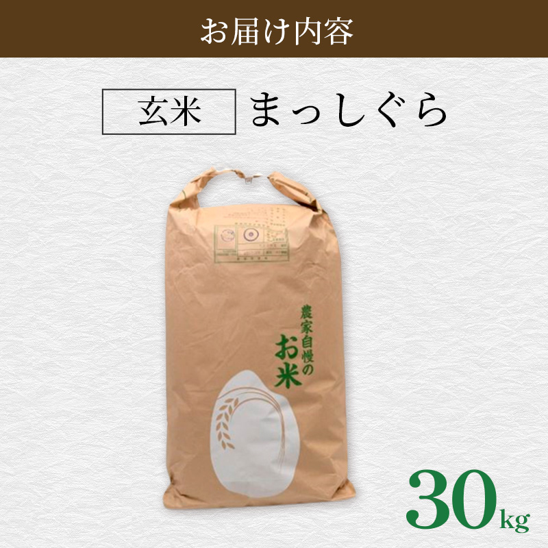 残りわずか！青森県産　新米　まっしぐら　玄米　30kg 残りわずか！青森県産 新米 まっしぐら 玄米 30kg