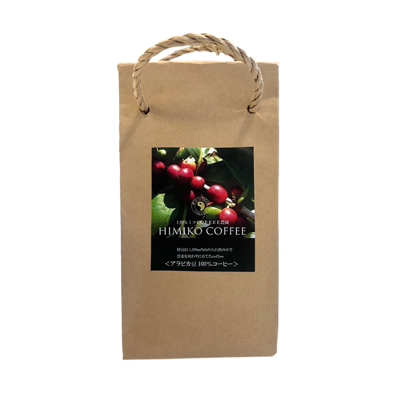 コーヒー ヒミココーヒー 豆のまま、又は挽いたタイプの中挽き 選べる2パターン 100g 標高約1,300ｍの高地で日本人女性が経営するコーヒー農園で栽培期間中農薬を使わずに栽培を行った香り高いアラビカ豆100％のコーヒー