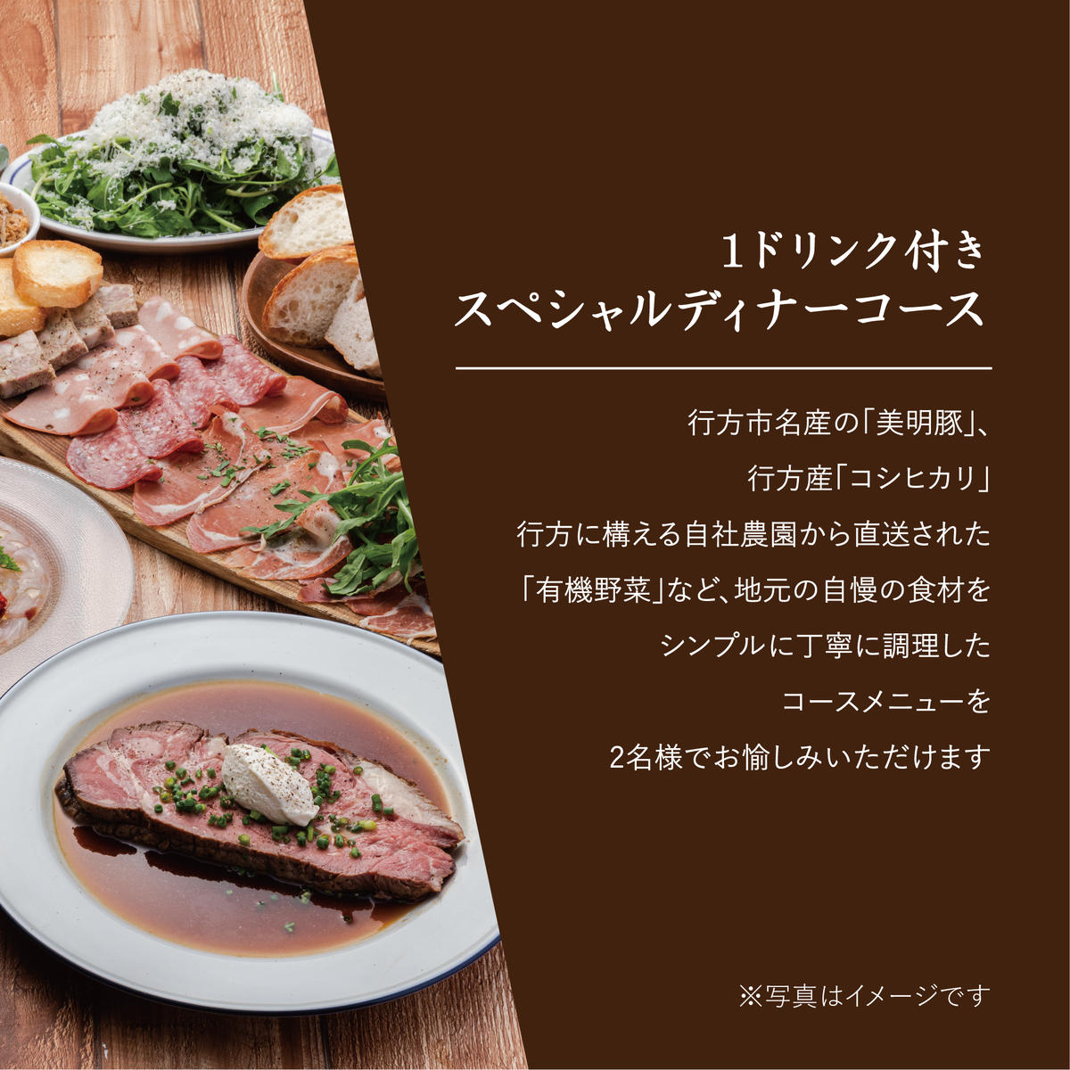 茨城県行方市のふるさと納税 AP-4 ビストロガブリで行方市を味わう【スペシャルディナーコース+ワンドリンク】ペアチケット1枚