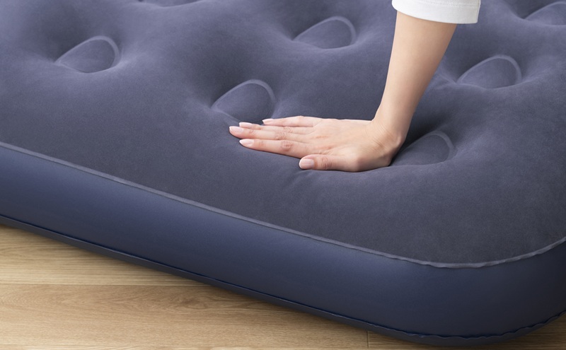 エアーベッド ABDF-1N ブルー 簡易ベッド 防災 アウトドア アイリスオーヤマ コンパクト収納 厚さ 22cm フットポンプ内蔵 エアーマットレス 車中泊 持ち運び シングル 来客