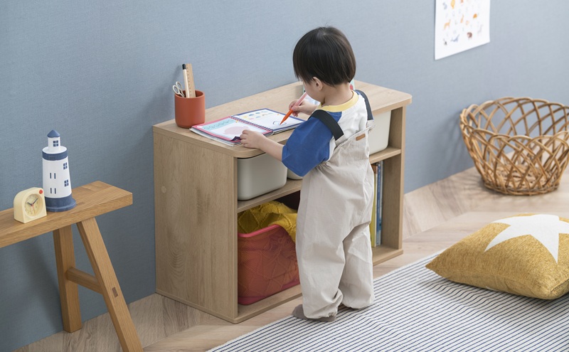 収納棚 ラウンドシェルフ RUSR-74L ナチュラル/ライトベージュ おもちゃ 収納 ラック ボックス アイリスオーヤマ おしゃれ おもちゃ箱 絵本棚 おもちゃ棚 キッズ 子ども シェルフ 北欧 収納棚 子供部屋 ケース 入学 入園 ラウンドシェルフ TV台