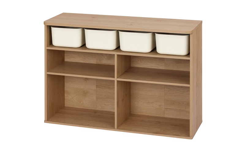 収納棚 ラウンドシェルフ RUSR-97W ナチュラル/ライトベージュ おもちゃ 収納 ラック ボックス アイリスオーヤマ おしゃれ おもちゃ箱 絵本棚 おもちゃ棚 キッズ 子ども シェルフ 北欧 収納棚 子供部屋 ケース 入学 入園 ラウンドシェルフ TV台