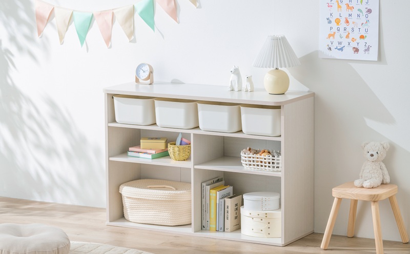 収納棚 ラウンドシェルフ RUSR-97W ホワイト おもちゃ 収納 ラック ボックス アイリスオーヤマ おしゃれ おもちゃ箱 絵本棚 おもちゃ棚 キッズ 子ども シェルフ 北欧 収納棚 子供部屋 ケース 入学 入園 ラウンドシェルフ TV台