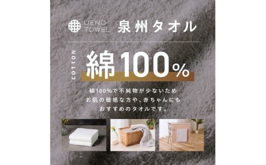 大阪府泉南市のふるさと納税 【泉州タオル】吸水力と肌触りが自慢のデイリーユースフェイスタオル オフホワイト・ライトグレー 2枚【配送不可地域：北海道・沖縄・離島】【039E-097】