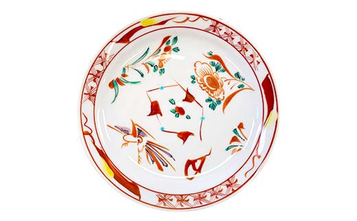 九谷焼 皿揃 赤呉須 5枚組 食器 お皿 日本製 ギフト プレゼント F6P-2849