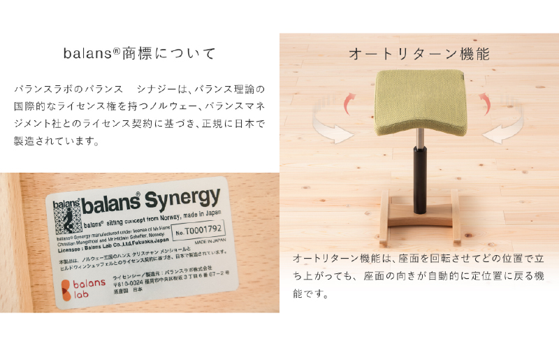 バランス シナジー(カバー付き)ラウンドシート/スクエアシート 椅子 いす イス 腰痛 腰痛対策 腰痛予防 姿勢 ブナ材 岐阜県 美濃市