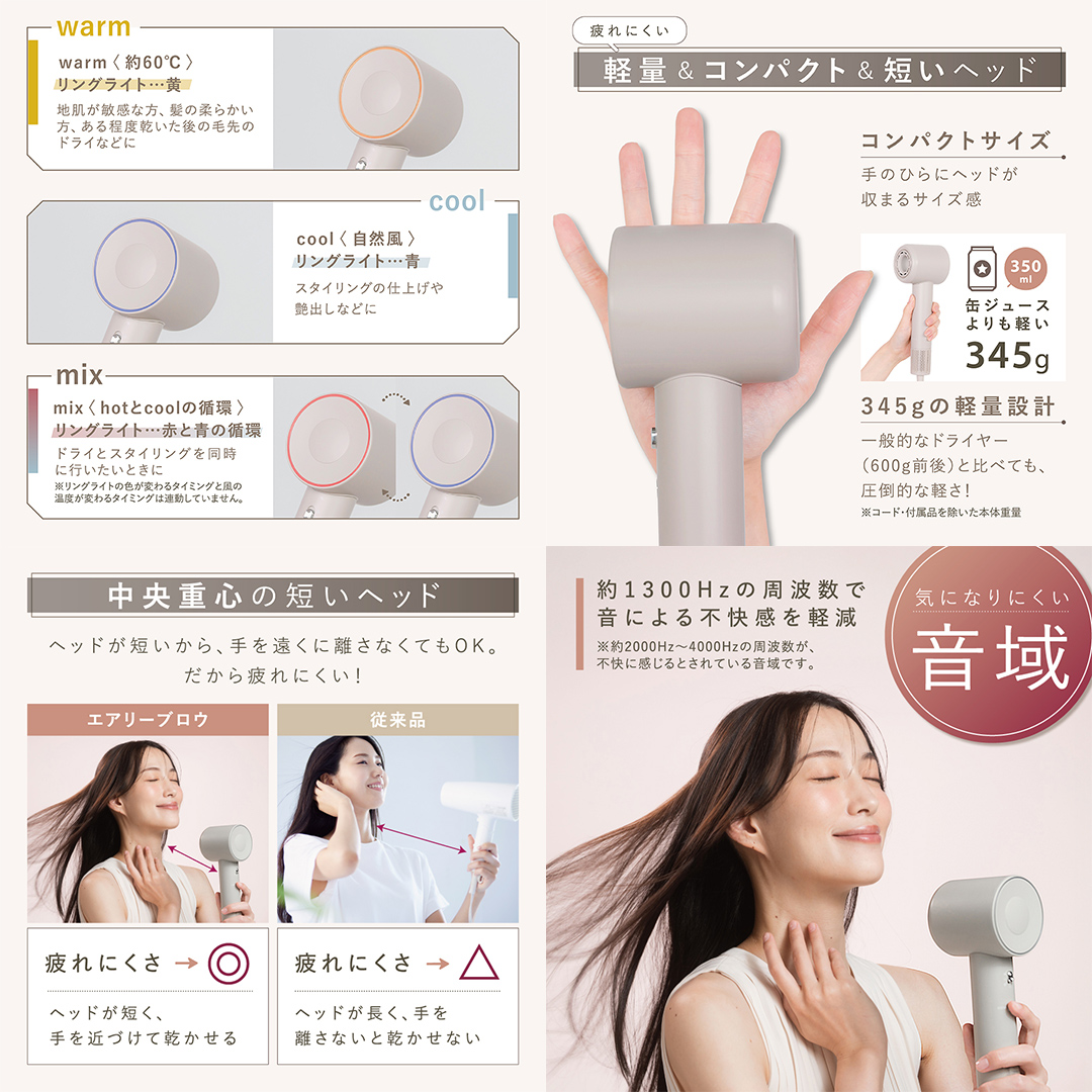 茨城県つくばみらい市のふるさと納税 LINKA エアリーブロウ リンカ 美容 ドライヤー ヘアケア 髪　エステ [EV08-NT]