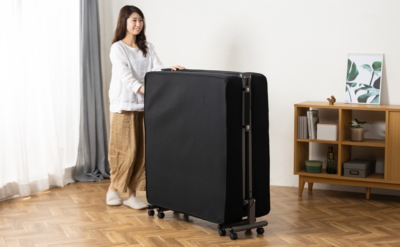 ベッド 折りたたみベッド OTB-PSN ブラック シングル 14段階リクライニング キャスター付き 折りたたみ 折り畳み リクライニング 手動 ポケットコイル アイリスオーヤマ 新生活