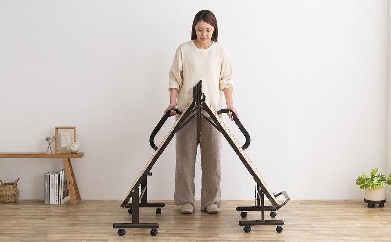 ベッド 折りたたみすのこベッド OTBSS-WH ナチュラルホワイト シングル すのこ 天然木 キャスター付き 折り畳みベッド すのこベッド 折りたたみベット 湿気 カビ対策 一人暮らし 省スペース おしゃれ アイリスオーヤマ 新生活