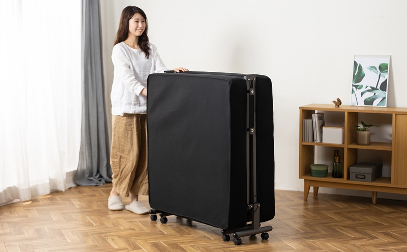 ベッド 折りたたみ電動リクライニングベッド OTB-PDN ブラック 電動リクライニングベッド 折りたたみ シングルベッド 折り畳み リクライニング 電動 完成品 ポケットコイル マットレス コンパクト 組立不要 リモコン付き アイリスオーヤマ