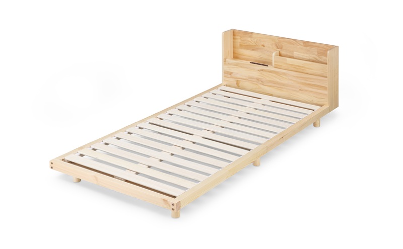 ベッド 宮付き高耐荷重すのこベッド HWBM-S ナチュラル すのこ シングル すのこベッド 宮付き 宮付き高耐荷重 ベッドフレーム 収納 ヘッドボード ヘッドボード付き コンセント付き USBポート パイン材 高さ調節 高さ調整 調節 アイリスオーヤマ