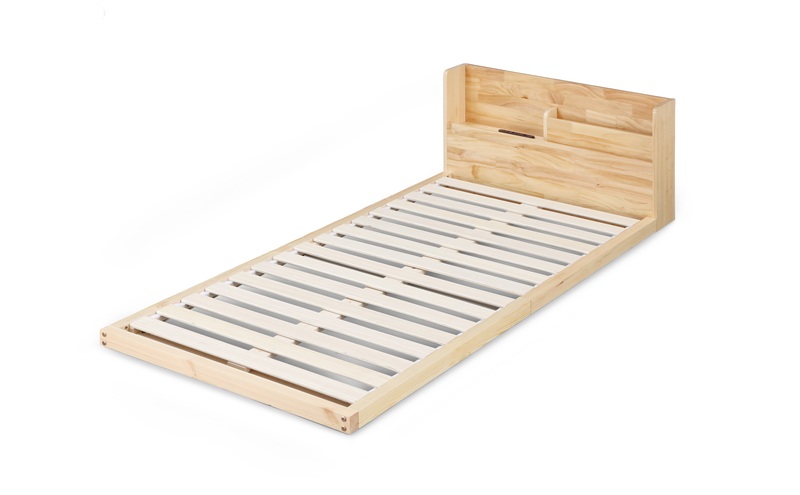 ベッド 宮付き高耐荷重すのこベッド HWBM-S ナチュラル すのこ シングル すのこベッド 宮付き 宮付き高耐荷重 ベッドフレーム 収納 ヘッドボード ヘッドボード付き コンセント付き USBポート パイン材 高さ調節 高さ調整 調節 アイリスオーヤマ