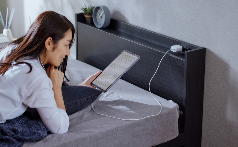 ベッド 収納ベッド宮付き DSBM-S ブラック シングル 宮付き 収納 北欧風 おしゃれ 引き出し 収納 かわいい 2口コンセント すのこ構造 ベッド下収納 1人暮らし 新生活 アイリスオーヤマ