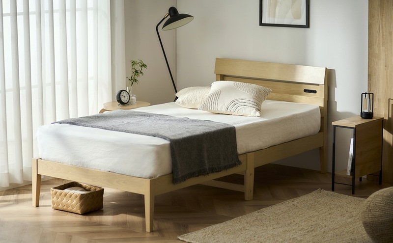 ベッド 組立簡単すのこベッド 宮付き ESB03-S ナチュラル すのこ シングル宮付き 宮付きベッド 通気性 組み立て簡単 組立