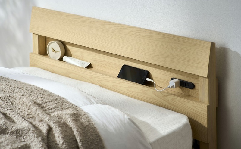 ベッド 組立簡単すのこベッド 宮付き ESB03-S ナチュラル すのこ シングル宮付き 宮付きベッド 通気性 組み立て簡単 組立