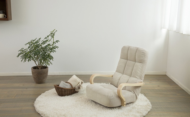 イス ウッドアームチェア回転タイプ WAC-K ベージュ 座椅子 おしゃれ シンプル 一人暮らし 椅子 回転 回転タイプ コーデュロイ リラックスチェア 1人掛けソファ 折りたたみ ギフト プレゼント アイリスオーヤマ 北欧 一人暮らし 新生活