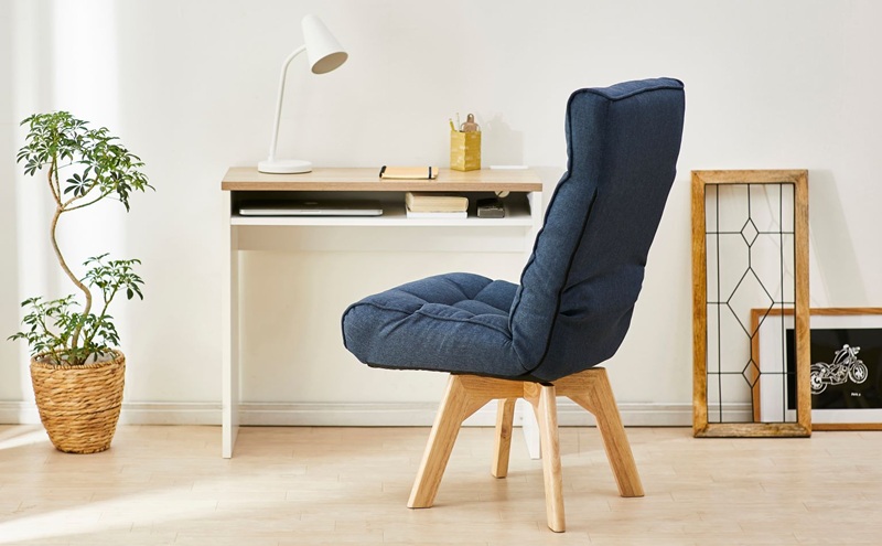 イス 回転ファブリックチェア FACN-K ブルー 椅子 回転チェア おしゃれ 回転 ダイニング リクライニング 北欧 一人掛け チェア 肘なしタイプ 肘なし ダイニングチェア リクライニングチェア ファブリックチェア アイリスオーヤマ 新生活