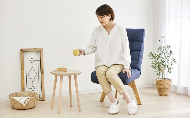 イス 回転ファブリックチェア FACN-K ブルー 椅子 回転チェア おしゃれ 回転 ダイニング リクライニング 北欧 一人掛け チェア 肘なしタイプ 肘なし ダイニングチェア リクライニングチェア ファブリックチェア アイリスオーヤマ 新生活