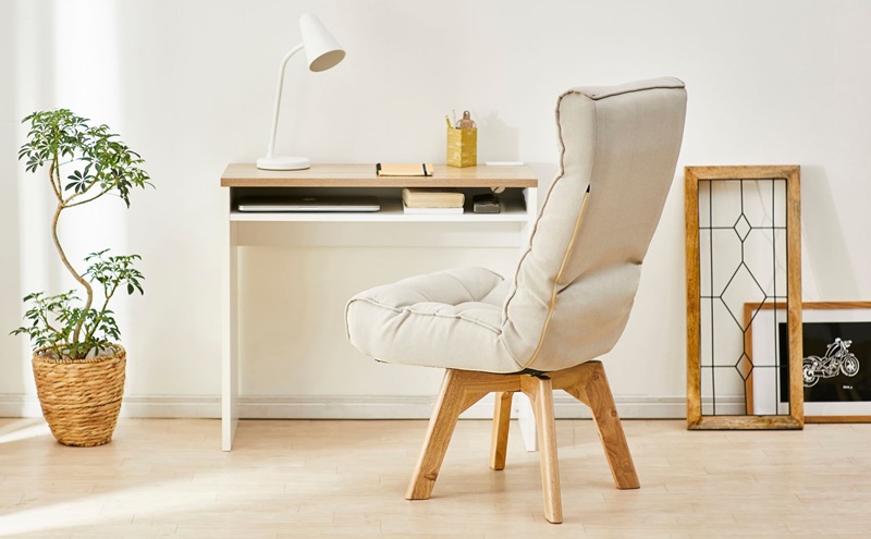 イス 回転ファブリックチェア FACN-K アイボリー 椅子 回転チェア おしゃれ 回転 ダイニング リクライニング 北欧 一人掛け チェア 肘なしタイプ 肘なし ダイニングチェア リクライニングチェア ファブリックチェア アイリスオーヤマ 新生活