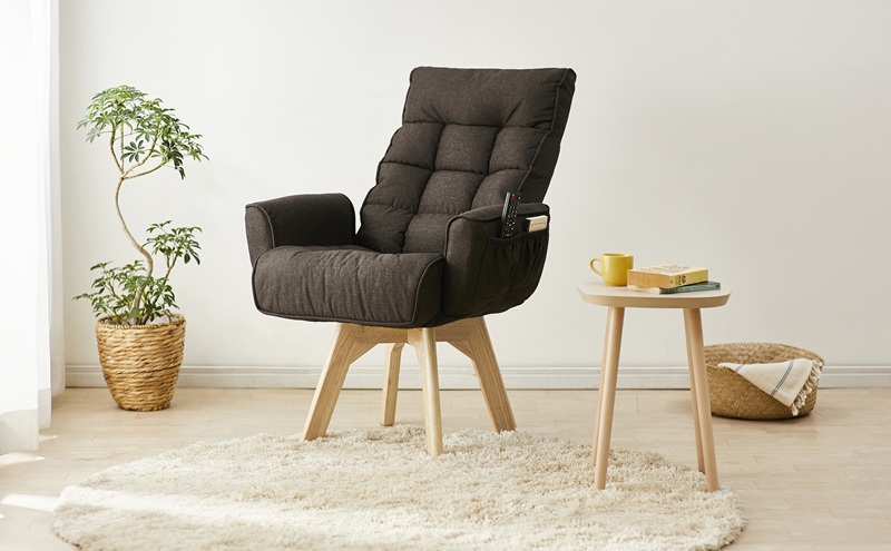 イス 回転ファブリックチェア FACN-KH ブラウン 椅子 回転チェア おしゃれ 回転 ダイニング リクライニング 北欧 一人掛け チェア 肘ありタイプ 肘あり ダイニングチェア リクライニングチェア ファブリックチェア アイリスオーヤマ 新生活