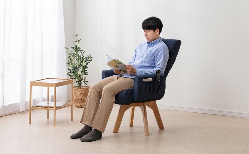 イス 回転ファブリックチェア FACN-KH ブルー 椅子 回転チェア おしゃれ 回転 ダイニング リクライニング 北欧 一人掛け チェア 肘ありタイプ 肘あり ダイニングチェア リクライニングチェア ファブリックチェア アイリスオーヤマ 新生活