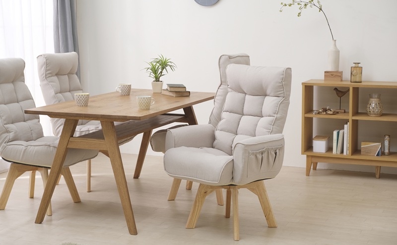 イス 回転ファブリックチェア FACN-KH アイボリー 椅子 回転チェア おしゃれ 回転 ダイニング リクライニング 北欧 一人掛け チェア 肘ありタイプ 肘あり ダイニングチェア リクライニングチェア ファブリックチェア アイリスオーヤマ 新生活