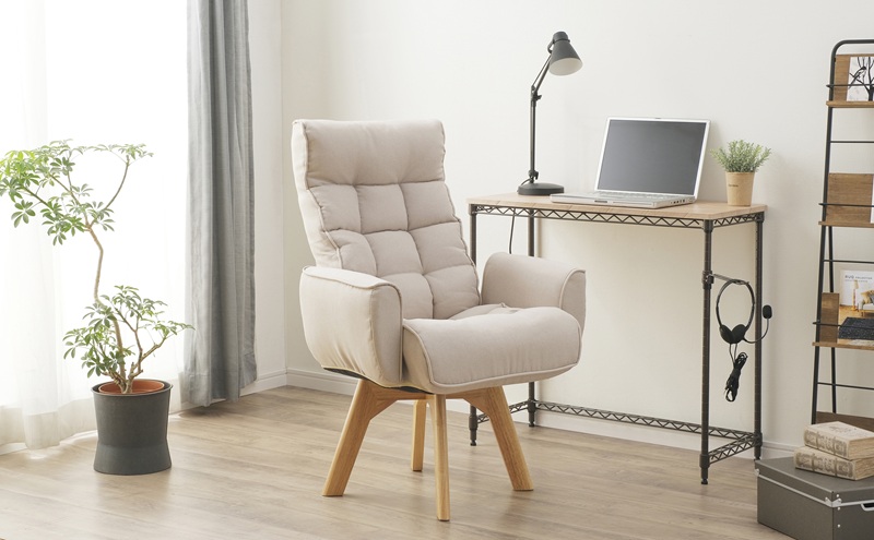 イス 回転ファブリックチェア FACN-KH アイボリー 椅子 回転チェア おしゃれ 回転 ダイニング リクライニング 北欧 一人掛け チェア 肘ありタイプ 肘あり ダイニングチェア リクライニングチェア ファブリックチェア アイリスオーヤマ 新生活