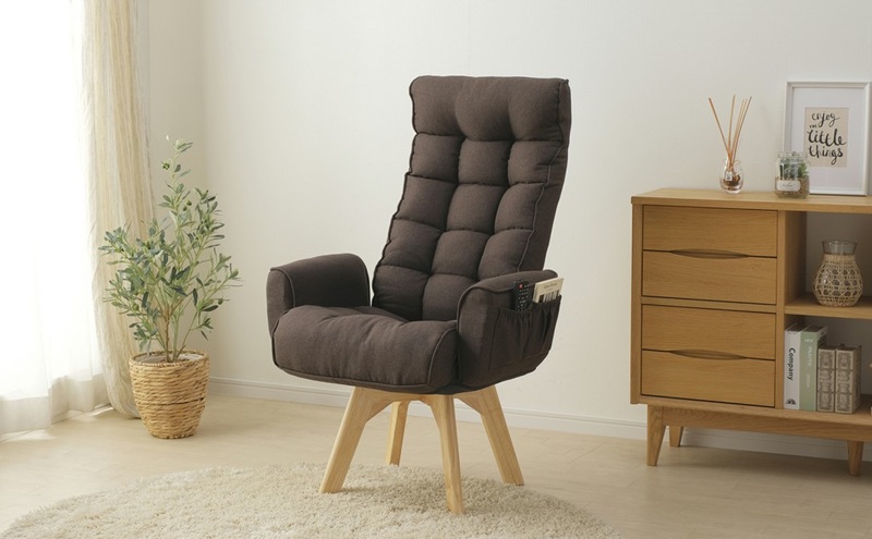 イス 回転ファブリックチェア ハイバック FACN-KHB ブラウン 椅子 回転チェア おしゃれ 回転 ダイニング リクライニング 北欧 一人掛け チェア 肘ありタイプ 肘あり ダイニングチェア リクライニングチェア ファブリックチェア アイリスオーヤマ