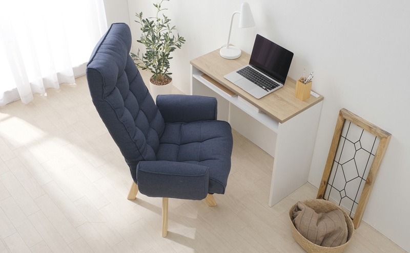 イス 回転ファブリックチェア ハイバック FACN-KHB ブルー 椅子 回転チェア おしゃれ 回転 ダイニング リクライニング 北欧 一人掛け チェア 肘ありタイプ 肘あり ダイニングチェア リクライニングチェア ファブリックチェア アイリスオーヤマ