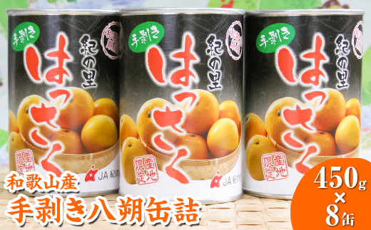 【和歌山県美浜町】和歌山産手剥き八朔缶詰450g×8缶入り