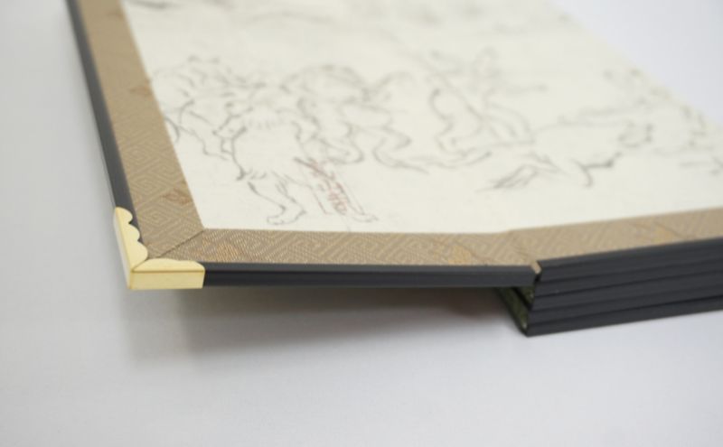 六曲屏風 鳥獣人物戯画 猿追い 屏風 インテリア 飾り 和風 アート 屏風絵 墨田区 東京都