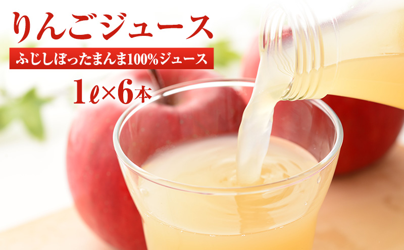 りんごジュース サンふじしぼったまんま100％ジュース1Ｌ×6本