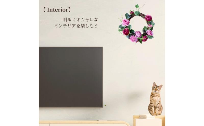 2色ローズ＆ベリーリース リース 壁飾り 造花 インテリア 綺麗 お洒落 インテリア 玄関 リビング プレゼント 贈り物 墨田区 東京都