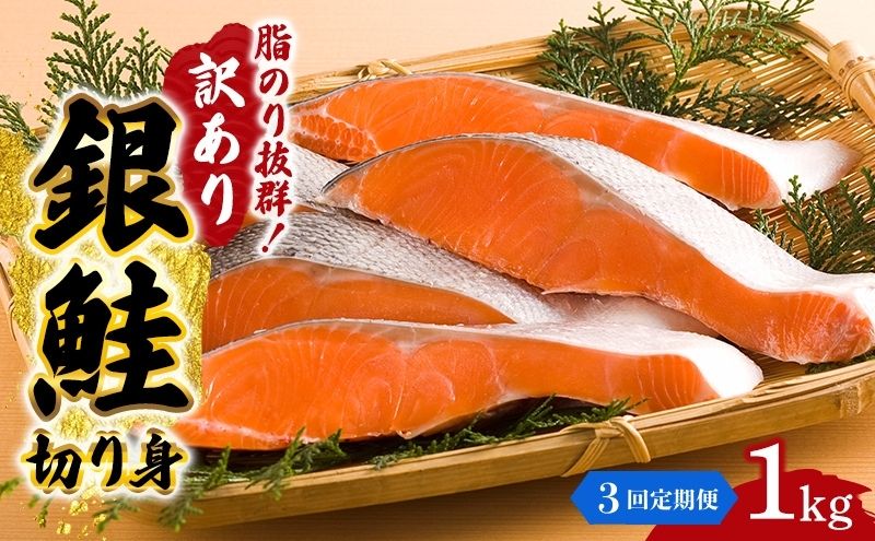 【3か月連続定期便】訳あり 銀鮭 切り身 1kg セット 詰め合わせ 銀シャケ 切身 鮭 サケ シャケ 鮭の切り身 規格外 不揃い 魚 魚介 魚介類 海鮮 海鮮セット 魚の切り身 鮭切身 冷凍 ご飯のお供 ごはんのお供 家庭用 訳アリ 宮城 宮城県 岩沼市