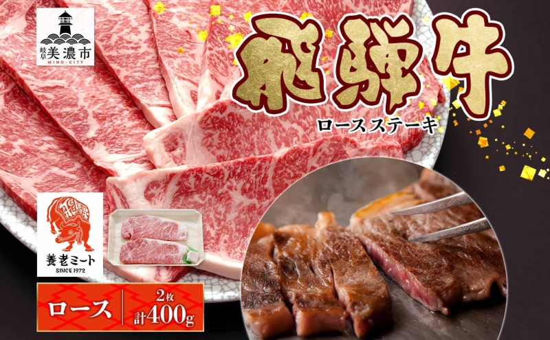 飛騨牛 ロースステーキ 200g×2枚 計400g ロース ロース肉 ステーキ ステーキ肉 飛騨牛ステーキ 肉 牛肉 牛 和牛 国産 国産牛 日本産 国内産 BBQ 焼き肉 焼肉 小分け 冷凍保存 お肉 お取り寄せグルメ ご当地 送料無料 岐阜県美濃市