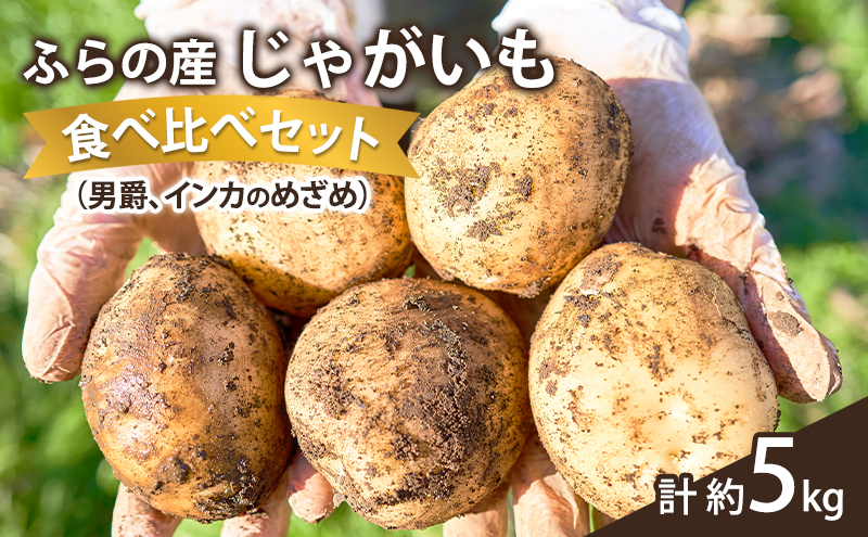 【2025年10月～発送】じゃがいも 食べ比べセット 男爵3kg＋インカのめざめ2kg＋【計約5kg】 (スイートベジタブルファクトリー) 野菜 新鮮 直送 朝採り じゃがいも 芋 男爵 男爵いも インカのめざめ
