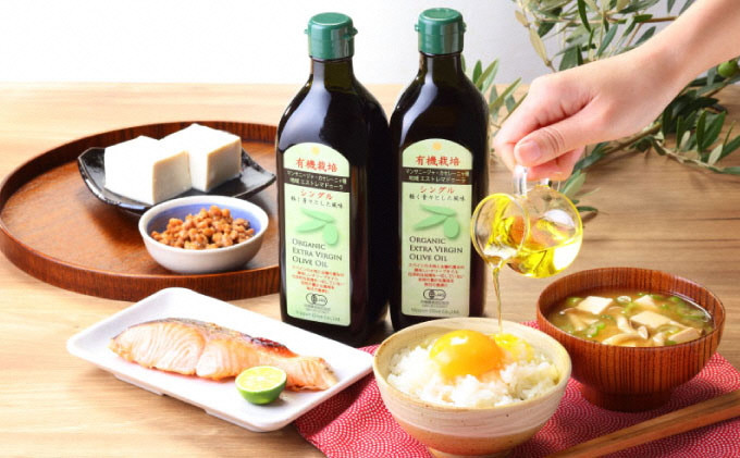 【高島屋選定品】日本オリーブ 有機栽培 エキストラバージン オリーブオイル シングル 450g×2本