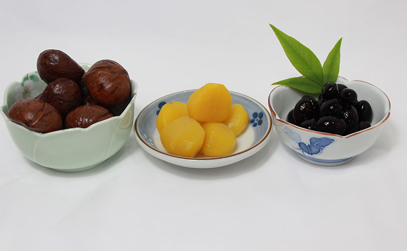 京都・南丹市　小瓶　ふるさとの味　3種セット(黒豆煮　栗渋皮煮　栗甘露煮)