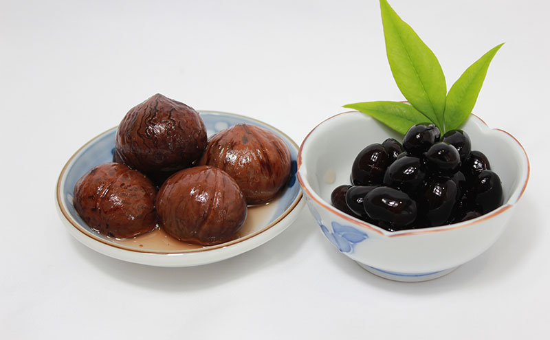 京都・南丹市　小瓶　ふるさとの味　2種セット(黒豆煮　栗渋皮煮)