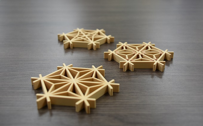 【坂城町片山木工所】組子細工三種（麻ノ葉・竜胆・桜） 民芸品 工芸品 伝統技術 