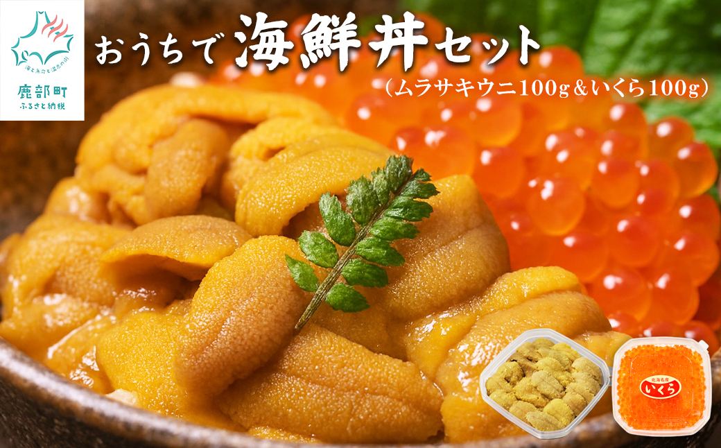 【北海道産】うにいくらセット ふり塩うに100g いくら醤油漬け100g キタムラサキウニ 鮭いくら うにいくら丼 おうちで海鮮丼セット