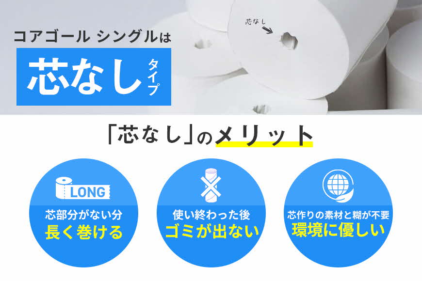 トイレットペーパー CORE GOAL シングル 130m×6ロール×3P