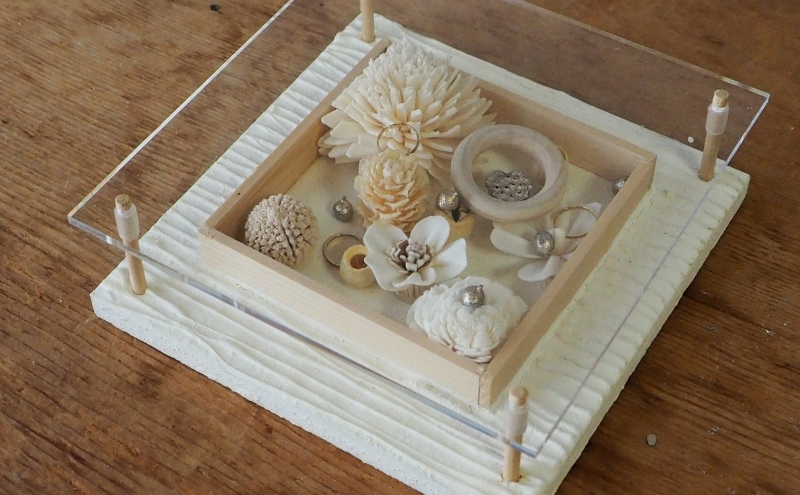 ウォールデコ/スクエア(1) インテリア オリジナル 立体インテリア 壁 装飾 花 フラワー ウッド  おしゃれ ギフト プレゼント 岐阜県 海津市