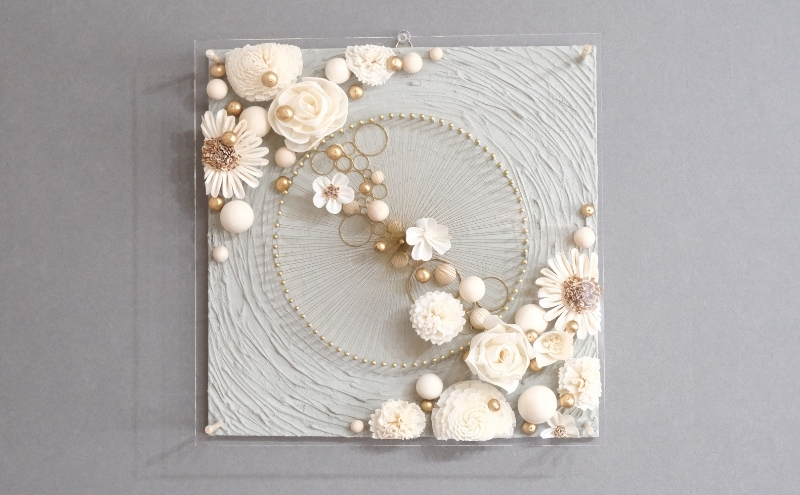 ウォールデコ/スクエア(3) インテリア オリジナル 立体インテリア 壁 装飾 花 フラワー ウッド  おしゃれ ギフト プレゼント 岐阜県 海津市