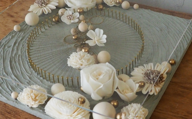 ウォールデコ/スクエア(3) インテリア オリジナル 立体インテリア 壁 装飾 花 フラワー ウッド  おしゃれ ギフト プレゼント 岐阜県 海津市