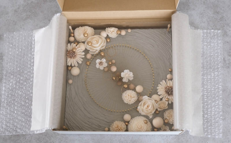 ウォールデコ/スクエア(3) インテリア オリジナル 立体インテリア 壁 装飾 花 フラワー ウッド  おしゃれ ギフト プレゼント 岐阜県 海津市