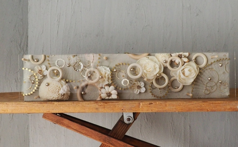 ウォールデコ/レクダングル(2) インテリア オリジナル 立体インテリア 壁 装飾 花 フラワー 釘 糸 おしゃれ ギフト プレゼント 岐阜県 海津市