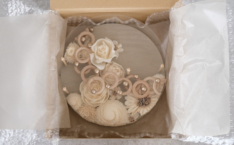 ウォールデコ/サークル(2) インテリア オリジナル 立体インテリア 壁 装飾 花 フラワー ウッド  おしゃれ ギフト プレゼント 岐阜県 海津市