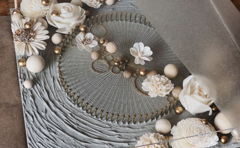 ウォールデコ/スクエア(3) インテリア オリジナル 立体インテリア 壁 装飾 花 フラワー ウッド  おしゃれ ギフト プレゼント 岐阜県 海津市